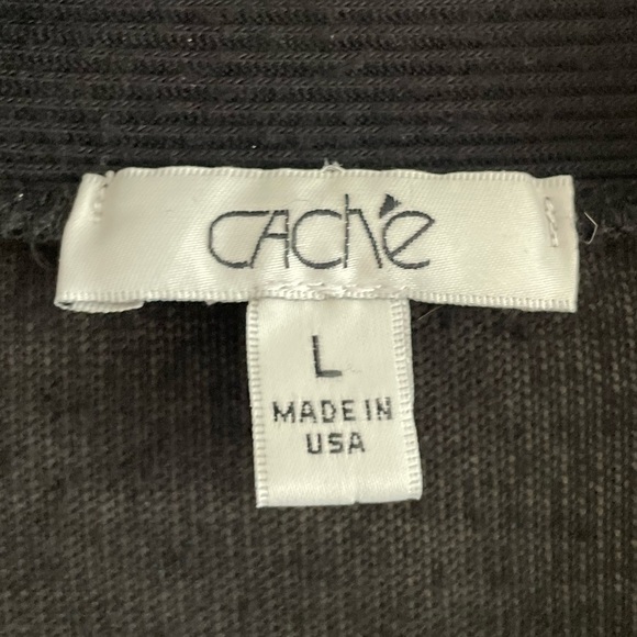 Cache Women Cardigan Large Black Vintage Lagenlook Asymmetrical Contemporary - Picture 8 of 13